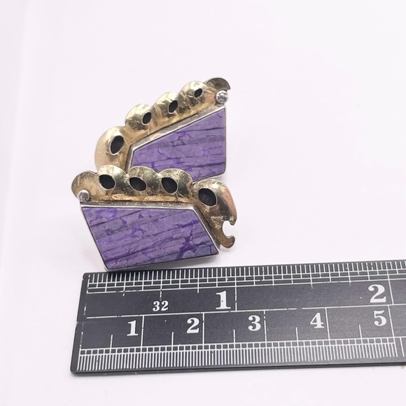 Charoite 925 Sterling Silver Earrings - Picture 7 of 12